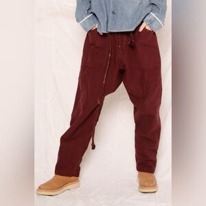 Dr. Collectors P38 Linen Cotton Deep burgundy Pants XS NWOT